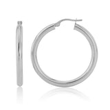 White Gold Hoops Large