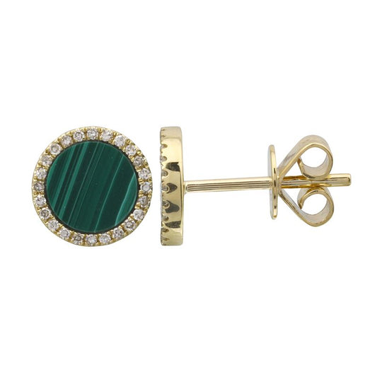 Circle Malachite Stud Earrings