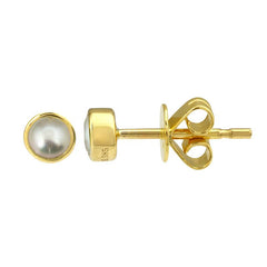 Pearl Bezel Stud Earrings