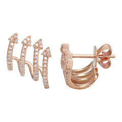 Four Arrow Pave Claw Earrings