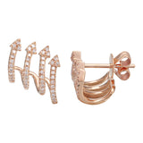 Four Arrow Pave Claw Earrings