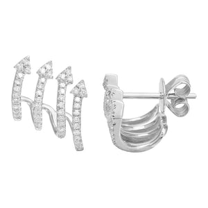 Four Arrow Pave Claw Earrings - YG