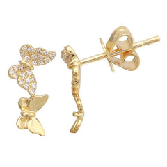 Double Butterly Crawler Earrings / PAIR