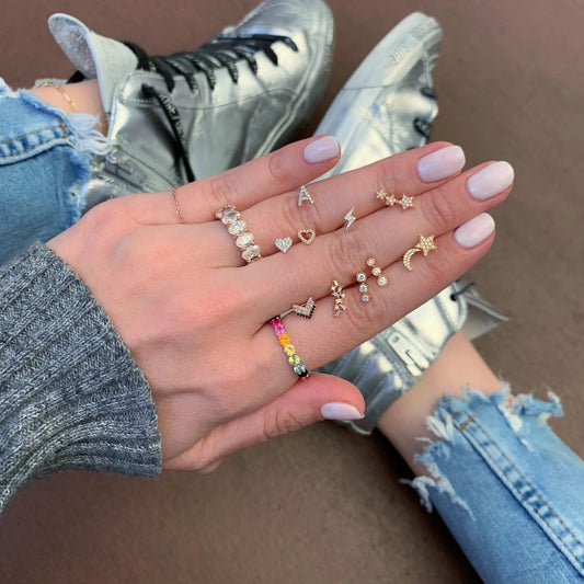 Diamond Bolt Piercing Stud