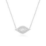 Evil Eye Outline Diamond Necklace