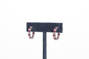 Ruby and Diamond Hoops