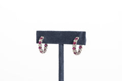 Ruby and Diamond Hoops