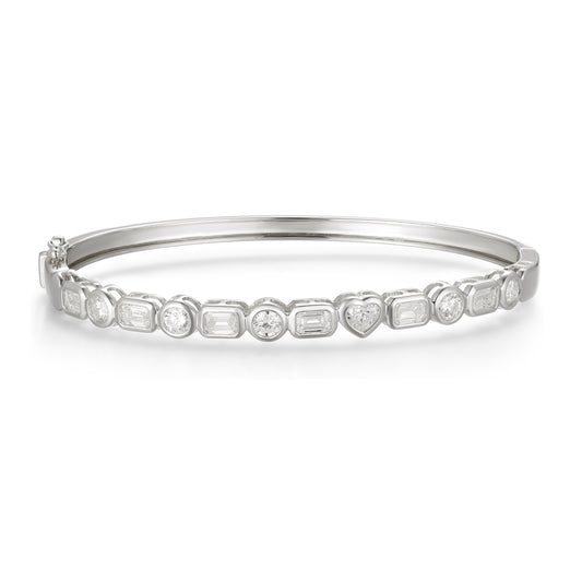 Lab Diamond Multi Shape Bezel Bangle