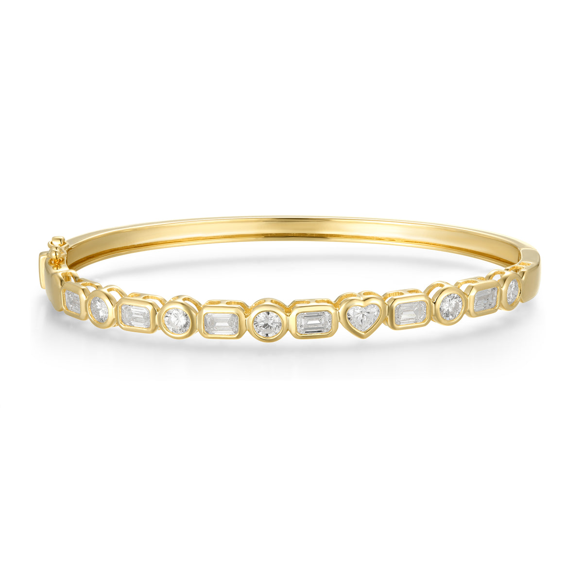 Lab Diamond Multi Shape Bezel Bangle