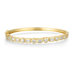 Lab Diamond Multi Shape Bezel Bangle