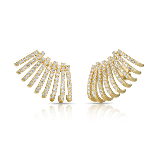 Lab Diamonds Statement Claw Earrings