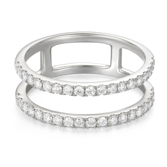 Lab Diamond Double Row Ring