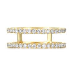 Lab Diamond Double Row Ring