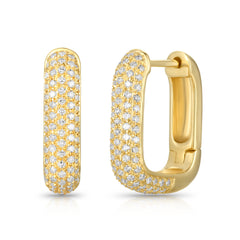 Lab Diamond Square Pave Diamonds Huggie