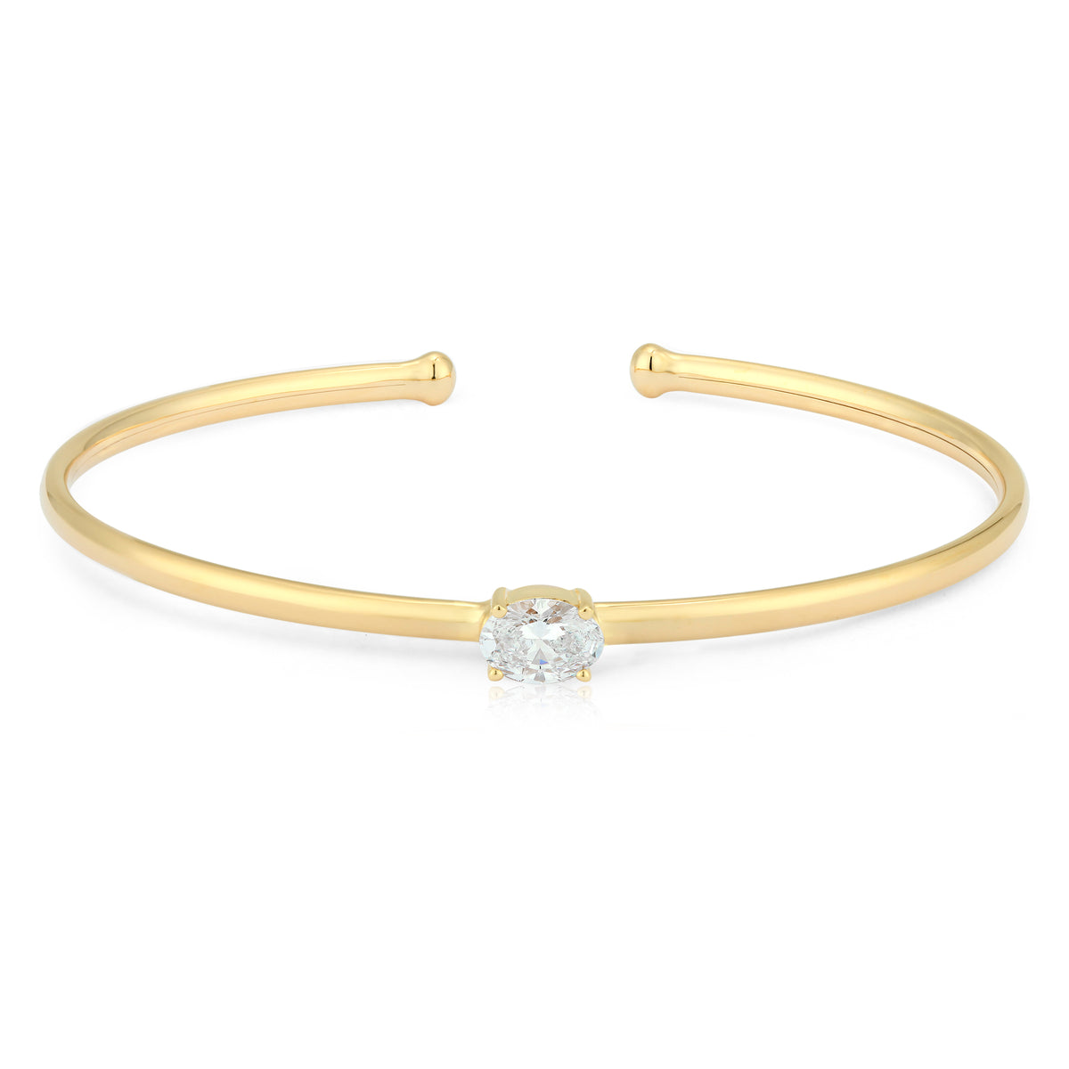 Lab Grown Diamond Oval Flexible Bangle
