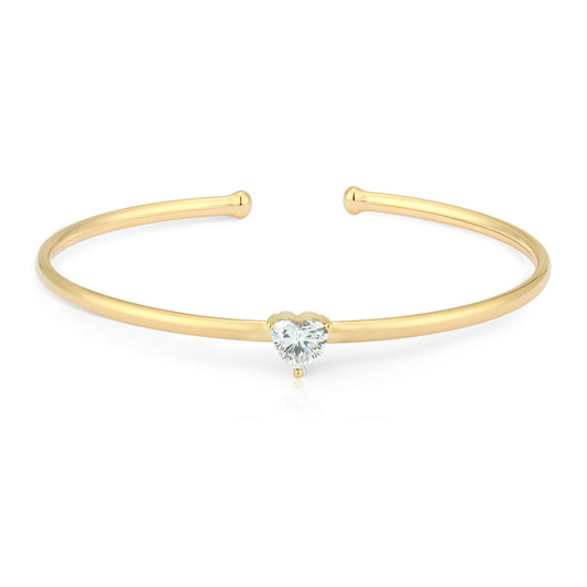 Lab Grown Diamond Heart Flexible Bangle