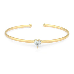 Lab Grown Diamond Heart Flexible Bangle