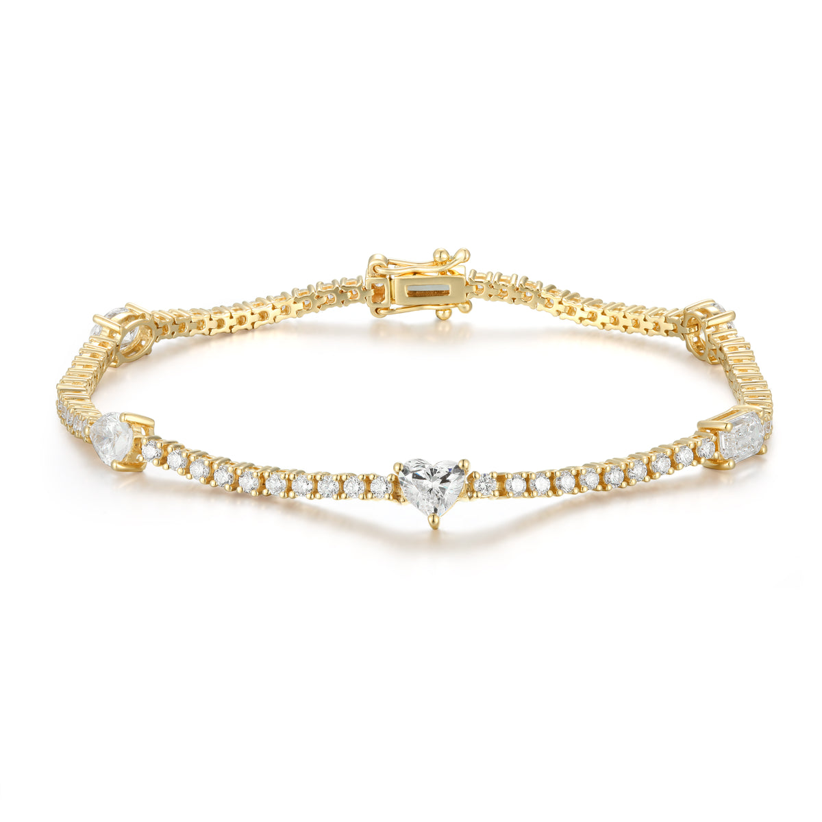 Lab Diamond with Multi Shape Cut Tennis Bracelet