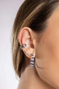 Diamond & Sapphire Segmented Hoops
