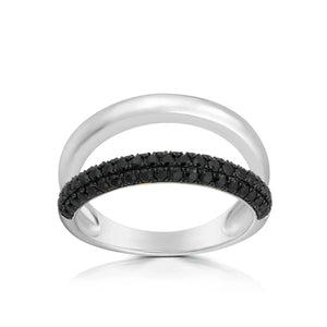 Black Diamond Double Band Ring