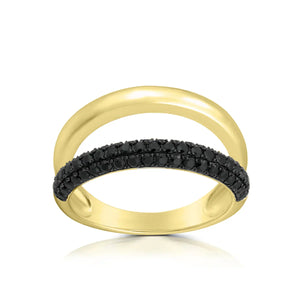 Black Diamond Double Band Ring