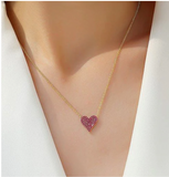 Double View Heart Diamond and Ruby Necklace*