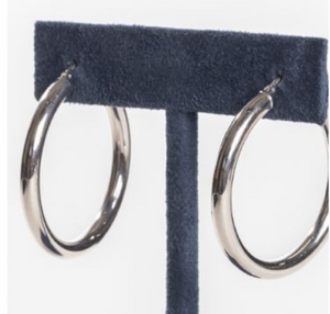 White Gold Hoops Large