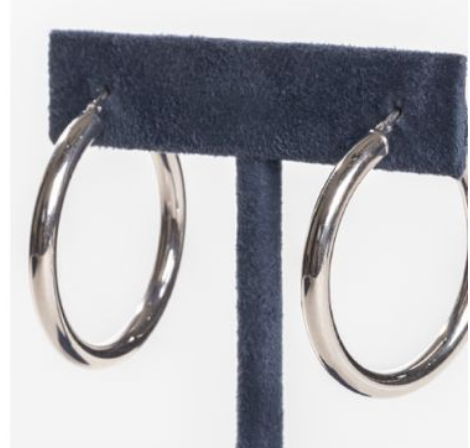 White Gold Hoops Large