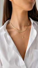 Striped Gold and Diamond Necklace