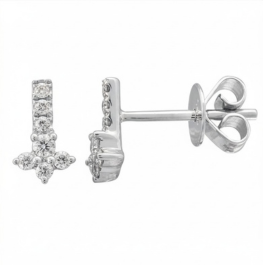 Diamond Flower Bar Piercing Stud