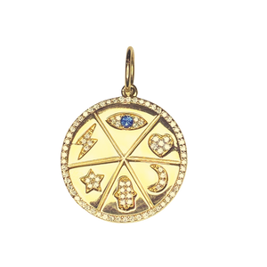 Diamond Symbols Round Charm