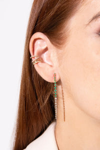 Emerald and Diamonds Drop Earrings