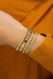 Golden Square Four Diamond Baguette Bracelet