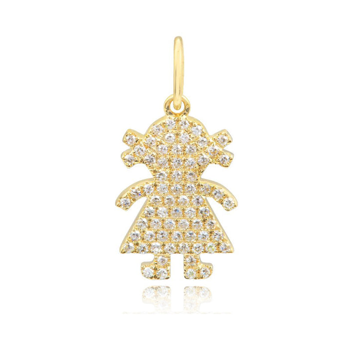 Girl Pave Diamond Charm