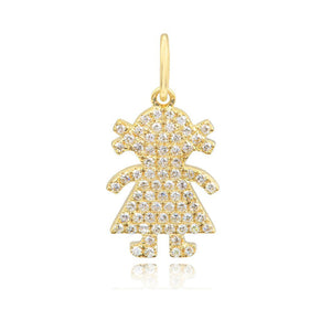 Girl Pave Diamond Charm