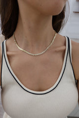 Gold and Diamond Disc Necklace