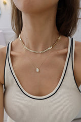 Gold and Diamond Disc Necklace