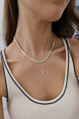 Striped Gold and Diamond Necklace