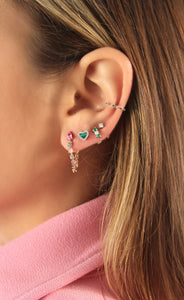 Malachite Heart Piercing Stud*