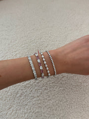 Lab Diamond Tennis Bracelet 3 Prongs