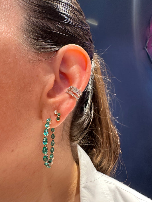 Emerald Pear Shape Hoops