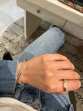 Wavy Double Gold & Diamond Ring