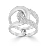 Intertwined Pave and Gold Chunky Ring