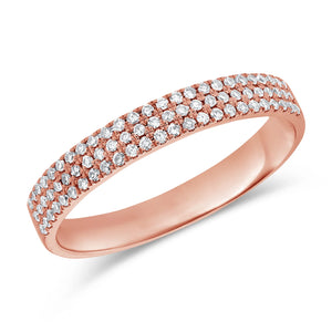Half Three Row Diamond Ring