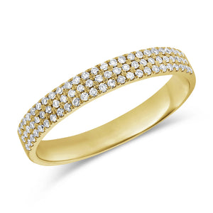 Half Three Row Diamond Ring