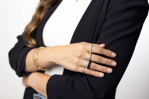 Full Diamond Braided Gold Ring