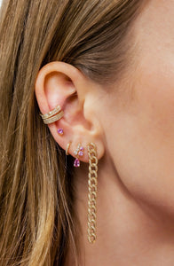 Baguette and Round Diamond Ear Cuff