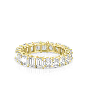 Lab Emerald Cut and Oval Eternity Ring