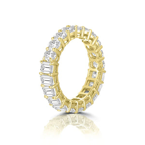 Lab Emerald Cut and Oval Eternity Ring