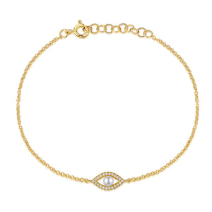 Pearl Diamond Eye Bracelet